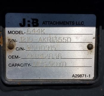 2010 JRB 644J/K 4-1 QC bucket