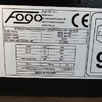 PERKINS STAMFORD 20 kVA Emergency generator - G17080801