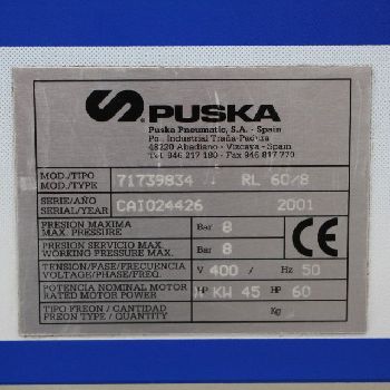 COMPRESSOR SCREW PUSKA 60 HP MOD RL60 / 8