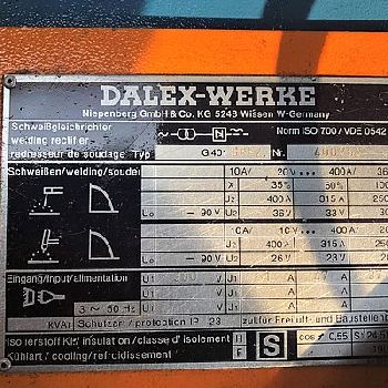 TIG welding machine DALEX G 401 spec