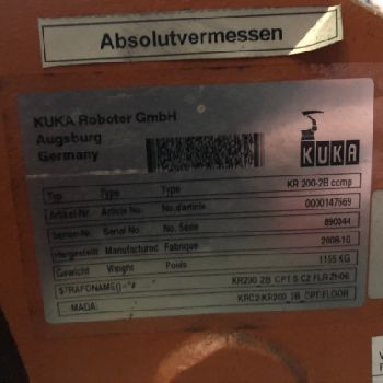 KUKA 6-Axis Robot KR_200 comp ; YoM 2008