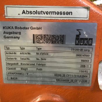 KUKA 6-Axis Robot KR_200 comp ; YoM 2008