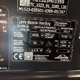 Chariot électrique occasion Linde E30L-01 - Matr.H2X387H04120