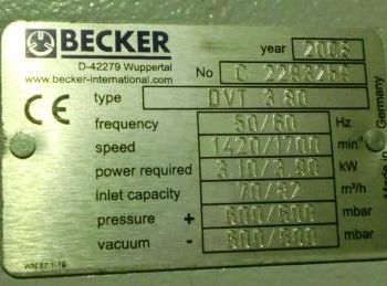 Becker DVT 3.80 pressure and vacuum compressor