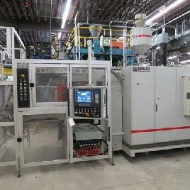 (2005) 2 cabezas Uniloy R-2000 Tornillo Reciprocante Máquina Blowmolder