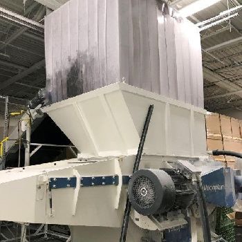 ETI#6458 (2013) 140 HP Vecoplan 63"x 80" VAZ1600-M-FF single rotor shredder line with film/fiber style rotor