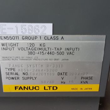FANUC M410Ib/160 PALETTIZING 4 AXES, RJ3iB Cabinet, few hours