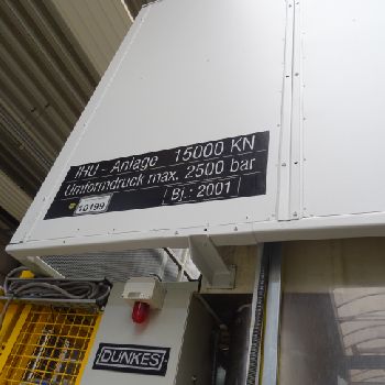 IHU plant, hydraulic 3 column press DUNKES HS 3-1500