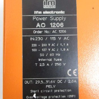 ifm AC1206 Power Supply 230VAC 2.8A