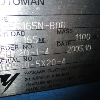 Yaskawa Motoman ES 165N NX100 robot with Euromap67 interface