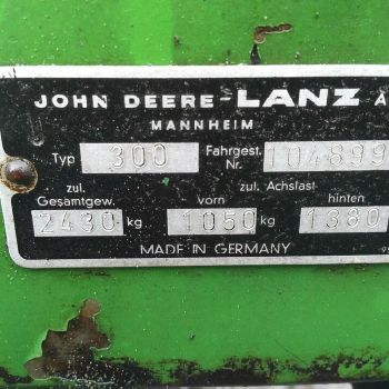 John Deere Lanz 300 Oldtimer tractor parts tractor parts