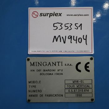 MINGANTI HERCULES MV6-SL CNC Vertical Lathe