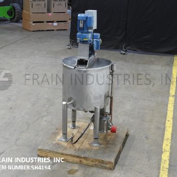 25 gal.Walker#PZ-K, 304 Stainless Steel jacketed cooker, cooler, 15 psi, 22" diameter x 20 deep, lift up covers