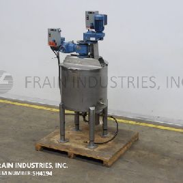 25 gal.Walker#PZ-K, 304 Stainless Steel jacketed cooker, cooler, 15 psi, 22" diameter x 20 deep, lift up covers