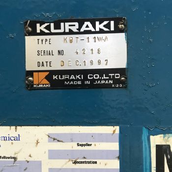4.3"Kuraki#KBT-11WA, 78.7 X,59 X,57 Z,55x62.9 table,BT50,3k RPM,Fanuc 16iM,1997/98