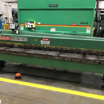 10 ga. x 10’Niagara#1R-10, air actuated clutch,24" FOMBG,5’ sq.arm,5 HP,#28028