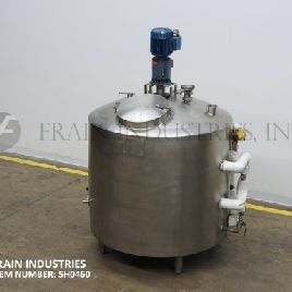 200 gal.Walker#PZ, 304 Stainless Steel 3-zone jacketed process tank, 46" x 36 straight wall, dome top, slant bottom