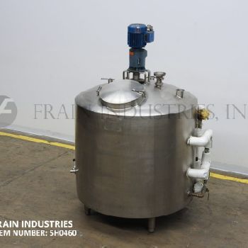200 gal.Walker#PZ, 304 Stainless Steel 3-zone jacketed process tank, 46" x 36 straight wall, dome top, slant bottom