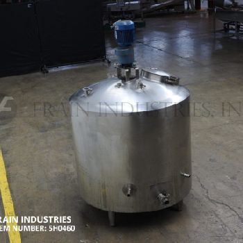200 gal.Walker#PZ, 304 Stainless Steel 3-zone jacketed process tank, 46" x 36 straight wall, dome top, slant bottom