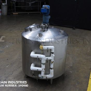 200 gal.Walker#PZ, 304 Stainless Steel 3-zone jacketed process tank, 46" x 36 straight wall, dome top, slant bottom