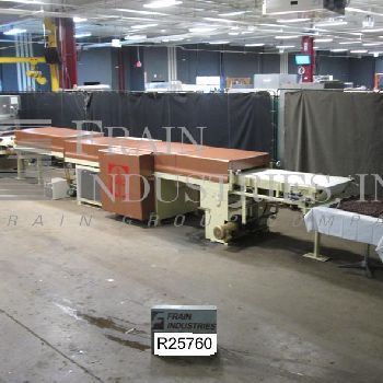 Savage/ WC Smith #16, chocolate enrober, 16" wide x 48 long neoprene product infeed conveyor, PLC touch screen controls