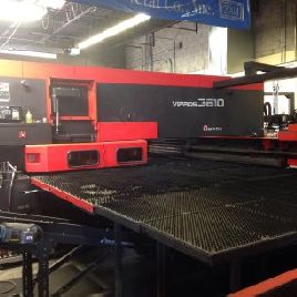 33 Ton,Amada#VIPROS-3610L, turret punch w/l shear,6-shelf loader w/ 5’ x10’ cap,#11021