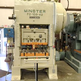 100 Ton,Minster#P2, 4" stroke,18 SH,42 x 31 bed,40-80 SPM,recond,1962,#sr4442