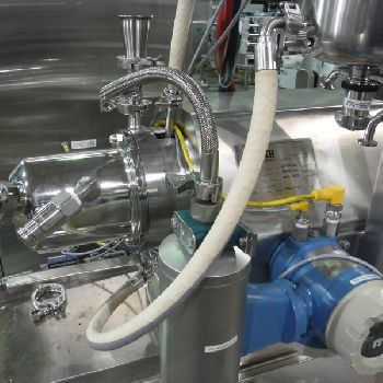 NetzschZeta #LMZ2, media mill, 2 liter chamber volume, jacketed chamber, 7.5 hp, 460 volt motor, 2000, #3257-4