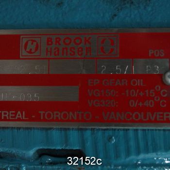 Brook Hansen#SFN32A2.5I, Gear Drive, 2.5:1 Ratio, Unused Storeroom Spare, #32152