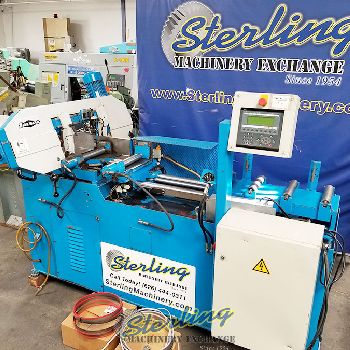 12" x 18Jaespa#W-220-DGA, auto mitre horiz. bandsaw, hyd fd control, E300 controller, vari-speed, coolant sys, #A4995