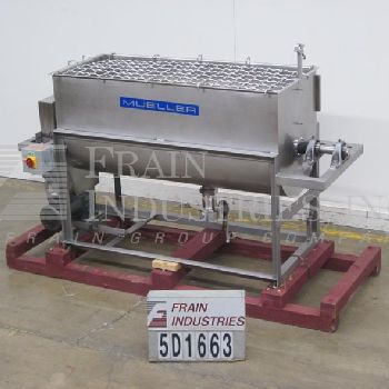 20 cu.ft.Mueller, 304 Stainless Steel paddle mixer w/side scrape,Stainless Steel fence type cover,2" triclover sanitary center discharge
