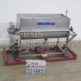20 cu.ft.Mueller, 304 Stainless Steel paddle mixer w/side scrape,Stainless Steel fence type cover,2" triclover sanitary center discharge