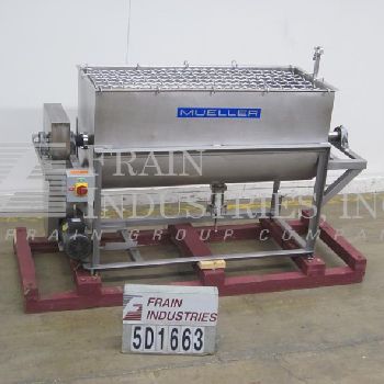20 cu.ft.Mueller, 304 Stainless Steel paddle mixer w/side scrape,Stainless Steel fence type cover,2" triclover sanitary center discharge