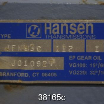 112 HP,Hansen#JFN93C, Gear Drive, Unused Storeroom Spare, #38165