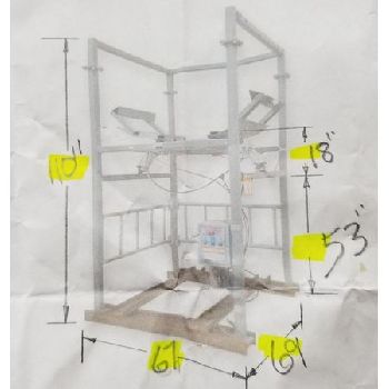 Schenck#ACCURATEprocess bulk bag unloader, compressed air massaging paddles to promote material flow, #16381