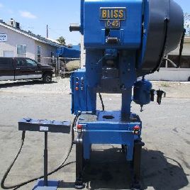 45 Ton,Bliss#C45, OBI punch press,5" str,12 SH,air clutch &amp; brake,7.5 HP,S/N H57622