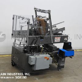 Elliott#93-06-G, automatic, compact, case erector and bottom glue sealer, rated from 1-10 cases per minute