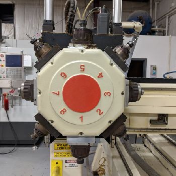 Thermwood#C40, 91000 control, 4x8â€™, 15 HP, 18000 RPM, 8 tool turret, 2001