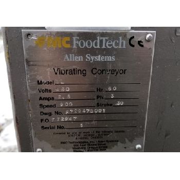 24" wide X 80’ long,FMC#BL, foodtech vibratory conveyor, #15594