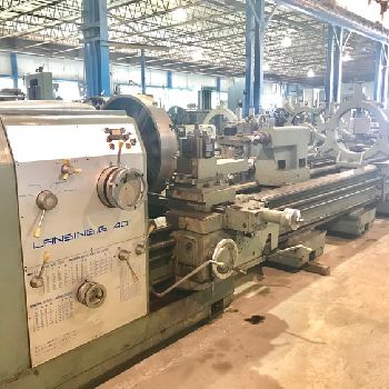 40" x 20’Lansing#G, engine lathe,30 SOCS,in/mm threading,4-jaw 28 chuck,30 HP,1975