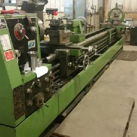 28" x 204Ann Yang, twin carriage lathe,3-1/2 spindle hole,3-Jaw chuck,steady rest,1996