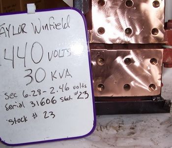 TRANSFORMER,Taylor-Winfieldmachine type welder transformer, 30 KVA, 440/460/480 V., 1 phase, #23