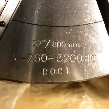 33.5" Doosan #VT900, 39.4 sw,32 chuck,3-jaw, 12 turret, Fanuc I, 2-speed gearbox, 2013