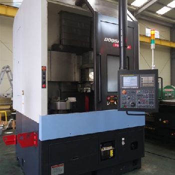 33.5" Doosan #VT900, 39.4 sw,32 chuck,3-jaw, 12 turret, Fanuc I, 2-speed gearbox, 2013