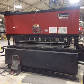 110 Ton,Amada#FBD-1030EX, press brake,NC9EX 3-Axis CNC,10.2â€™ OA,106.3" BH,15.7 throat,14.57 open height,1987,#13819J