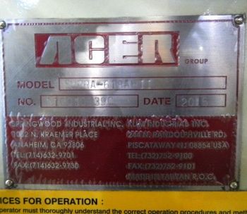 6" x 18Acer#SUPRA-618-AHII, hyd table,2-Axis DRO,Walker fine line elec chuck,clnt,’15