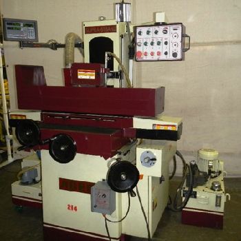 6" x 18Acer#SUPRA-618-AHII, hyd table,2-Axis DRO,Walker fine line elec chuck,clnt,’15