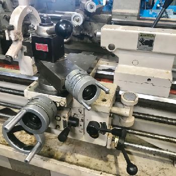 13" x 38Promax#LE-1338, engine lathe, 8 SOCS, in/mm, 3 &amp; 4-jaw chuck, S/R, 1999
