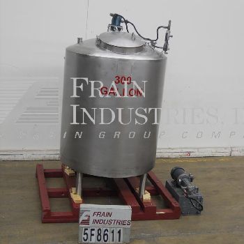300 gal.Walker, 316 Stainless Steel, full jacketed mix tank, 48" OD x 50 straight wall
