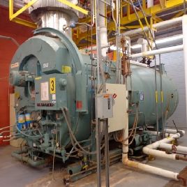 10350 PPHCleaver-Brooks # CB-100-300-150, 350 HP, pqt., 10.05 millones de BTU / Hr, 150 psi, tanque de purga / controles, 2005, # 49361